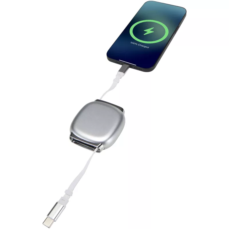 Alphard – zwijany kabel 5 w 1 do CarPlay, 100 W, z recyklingowanego plastiku, obsługa szybkiego ładowania PD - Srebrny (12449681)