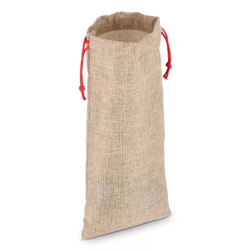 Torebka na wino w stylu juty 14x34cm - naturalny-t (LT90277-N0094)