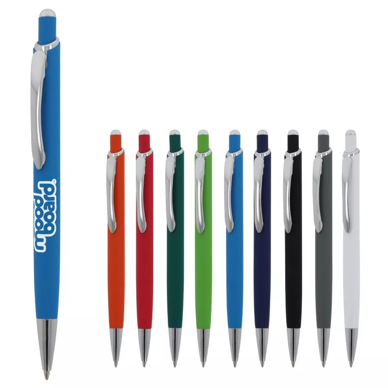 Długopis metalowy gumowany z touch penem Monaco - ciemnozielony (LT87780-N0030)