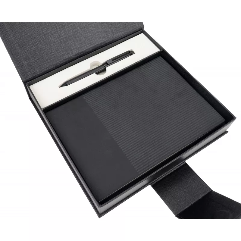 Notatnik A5 z długopisem metalowym CrisMa VALENTINO - czarny (2438603)