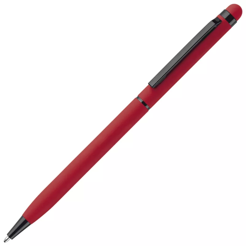 Długopis aluminiowy Stylus gumowany - czerwony (LT87761-N0021)