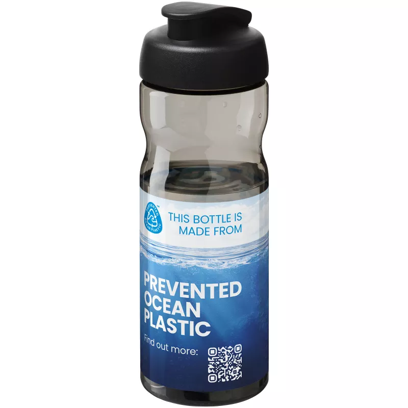 H2O Active® Eco Base 650 ml bidon sportowy z odchylaną pokrywką - Ciemnografitowy-Czarny (22010090)