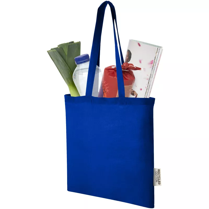 Madras torba na zakupy z bawełny z recyklingu o gramaturze 140 g/m2 i pojemności 7 l - Błękit królewski (12069553)
