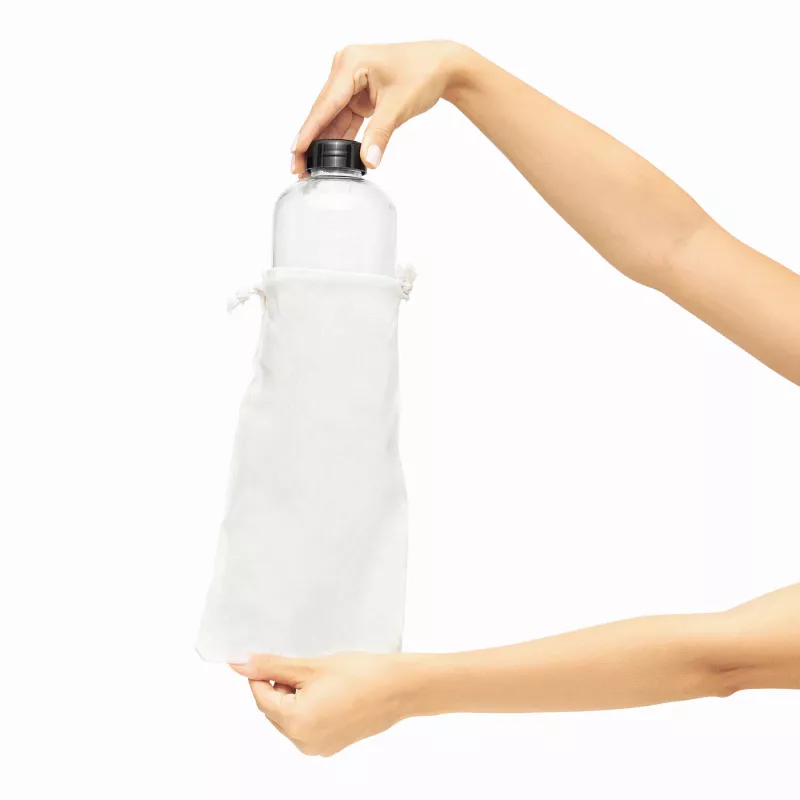 Szklana butelka do picia - czarny, transparentny (56-0304269)