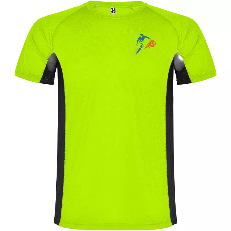 Shanghai sportowa koszulka męska z krótkim rękawem - Czarny-Fluor Green (R6595-BLACK-FLGREEN)