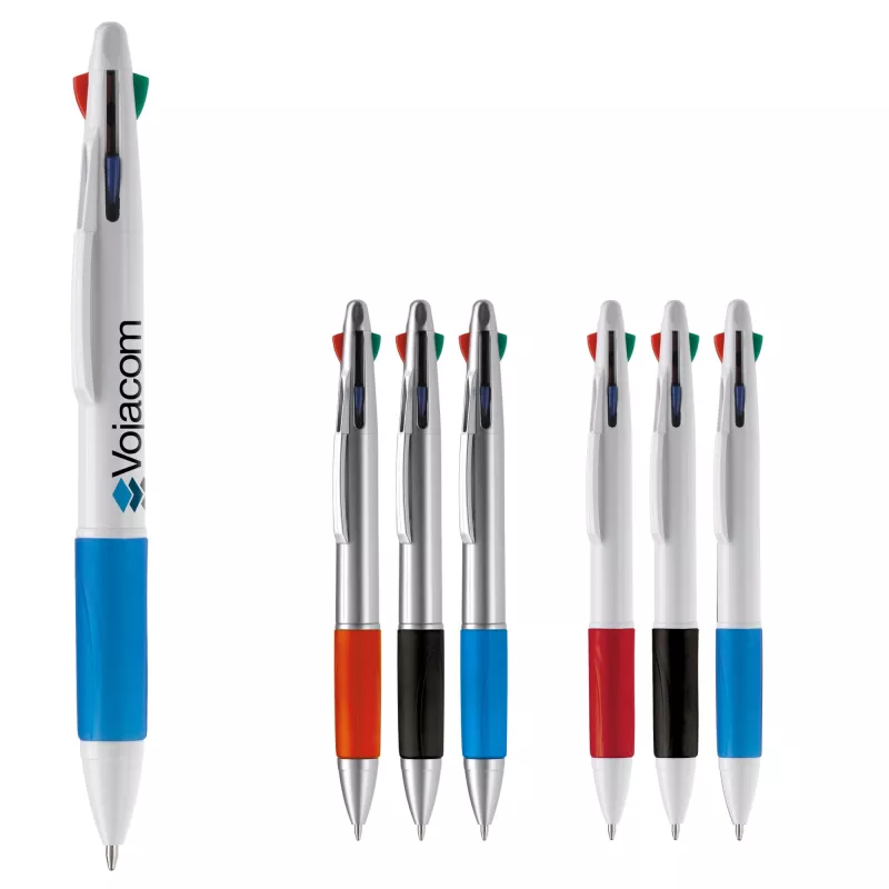 Długopis 4-kolorowy - srebrno / niebieski (LT87226-N0511)