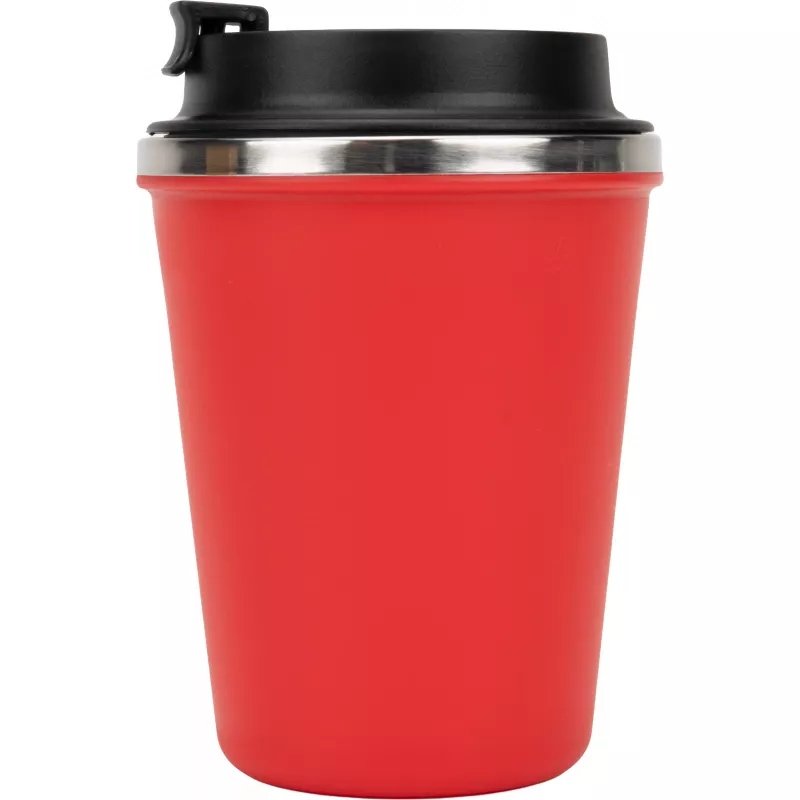 Kubek termiczny 350 ml z powłoką z recyklingu METODY - czerwony (8496205)