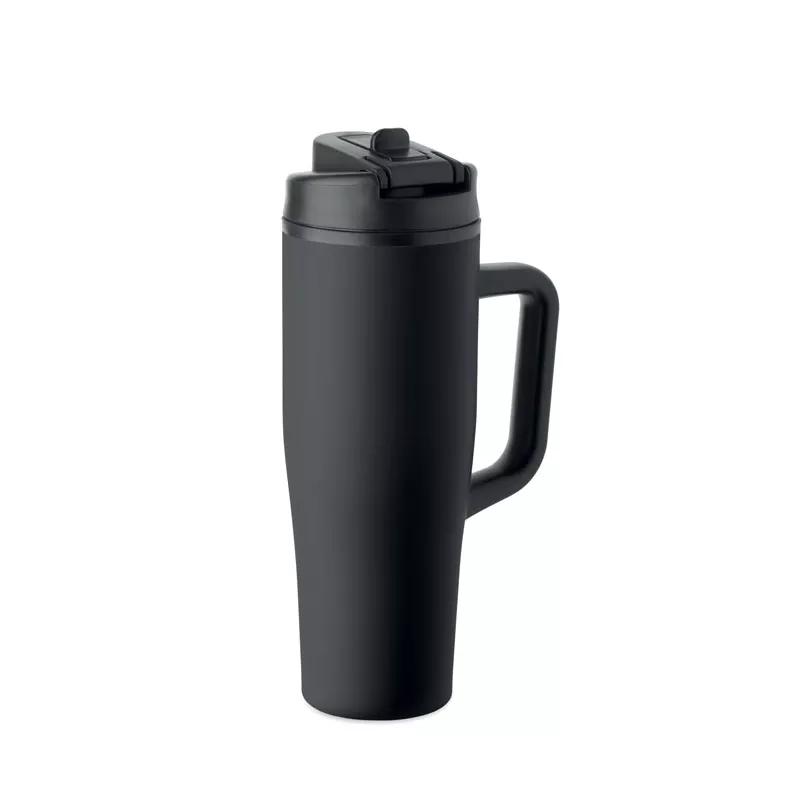 Kubek termiczny ze stali z recyklingu 900 ml ATLANTA - Czarny (MO3213-03)