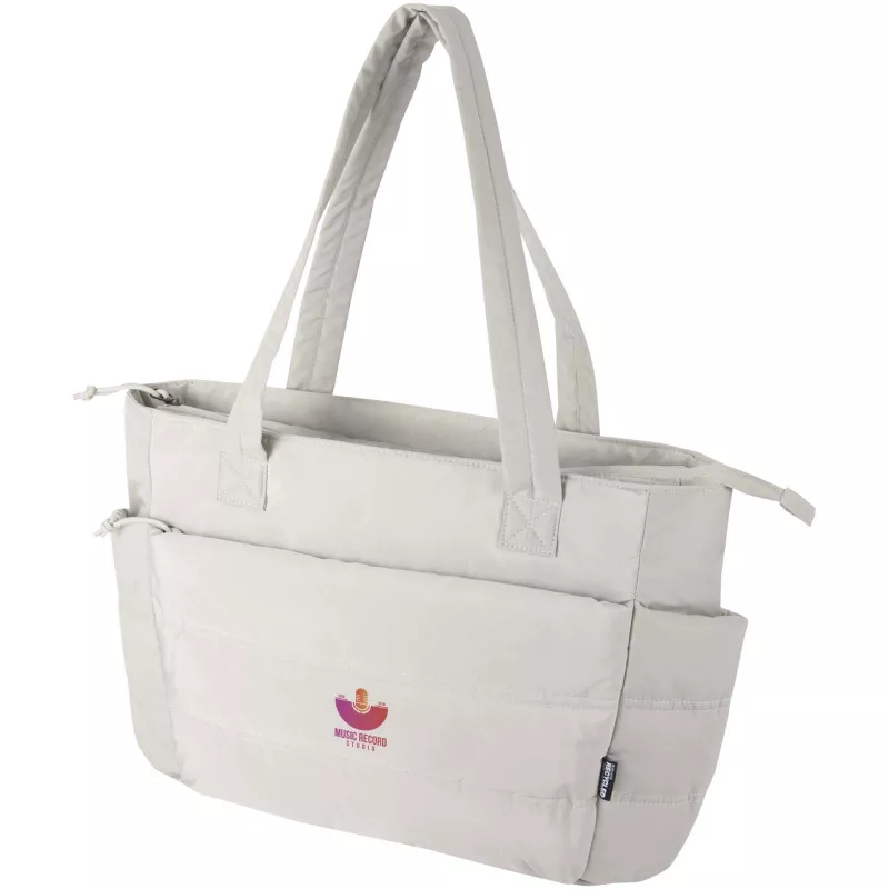 Puffer torba na zakupy z certyfikatem GRS z recyklingu na laptopa o przekątnej 15,6 cala, 18 l  - Sandstone (13011606)