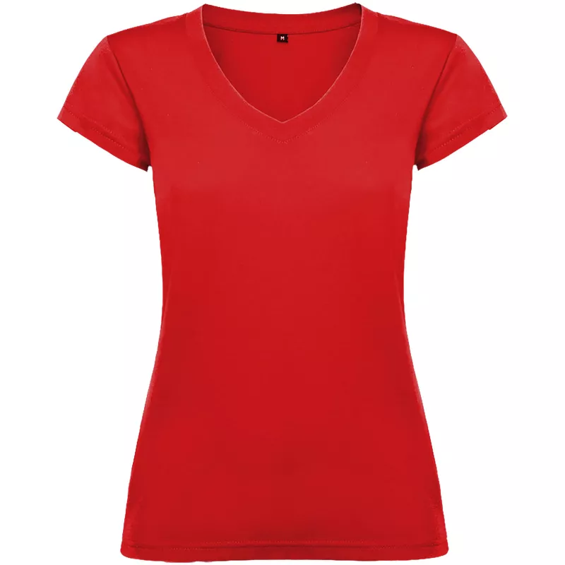 Damska koszulka z dekoltem w serek 155 g/m² Roly Victoria - Czerwony (R6646-RED)