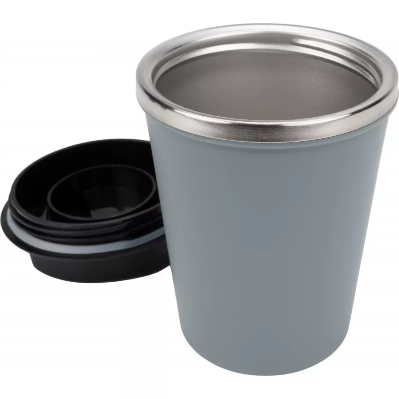 Kubek termiczny 350 ml z powłoką z recyklingu METODY - szary (8496207)