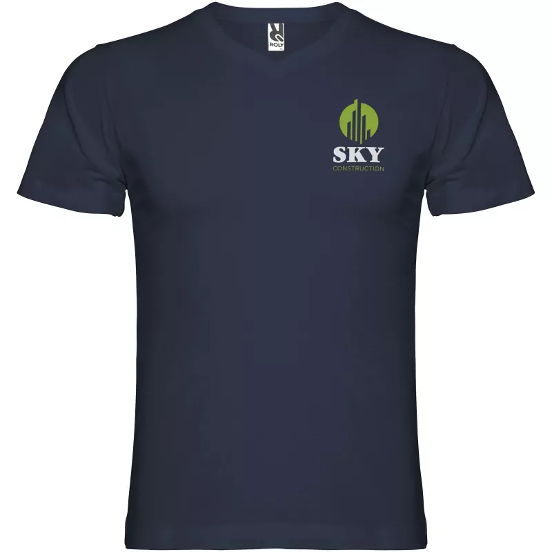 Samoyedo koszulka męska z krótkim rękawem i dekoltem w serek - Navy Blue (R6503-NAVYBLUE)