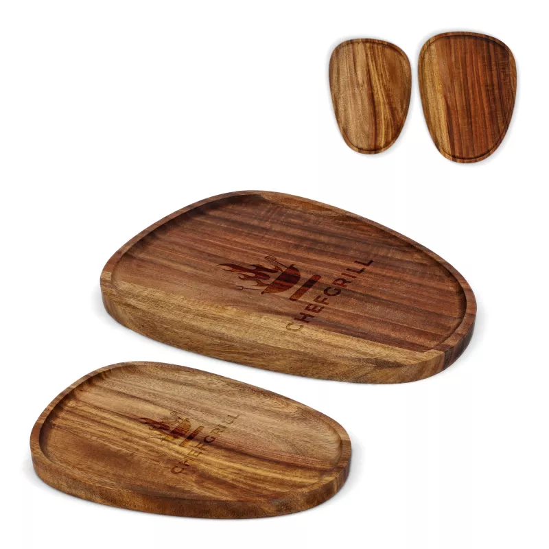 2-pak drewnianych tacek InSideOut o organicznym kształcie - drewniany (LT57206-N0093)