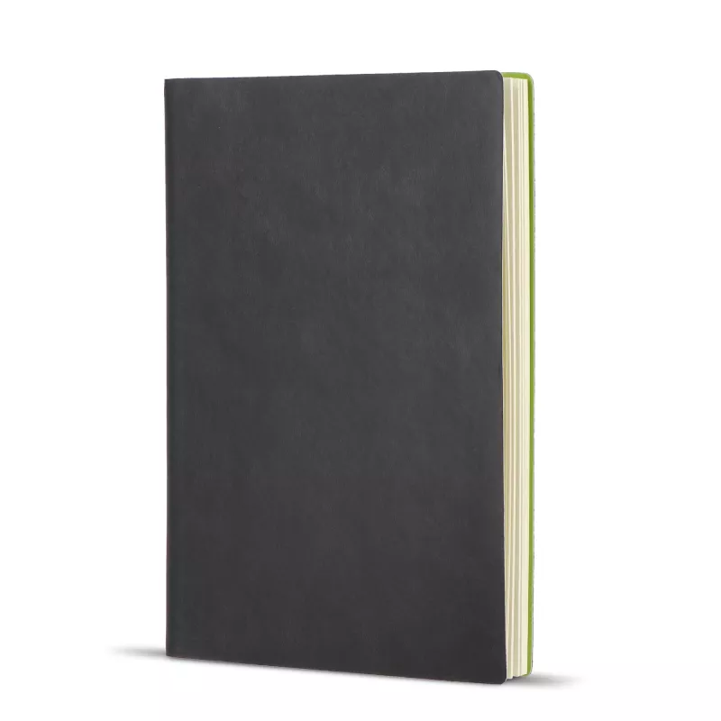 Notatnik Yuzu z miękką okładką Thermo A5 - czarno / jasnozielony (LT92091-N0232)