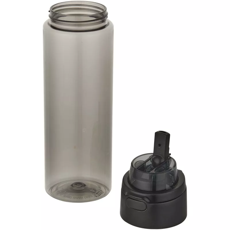 Bidon na wodę Theron o pojemności 700 ml, wykonany z tworzywa sztucznego pochodzącego z recyklingu (RCS), z pokrywką o podwój - Czarny (10095090)