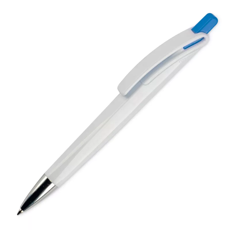 Długopis RIva w mocnym kolorze - biało / niebieski (LT80835-N0111)