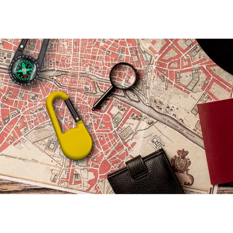 Kompas z karabińczykiem - żółty (V8682-08)