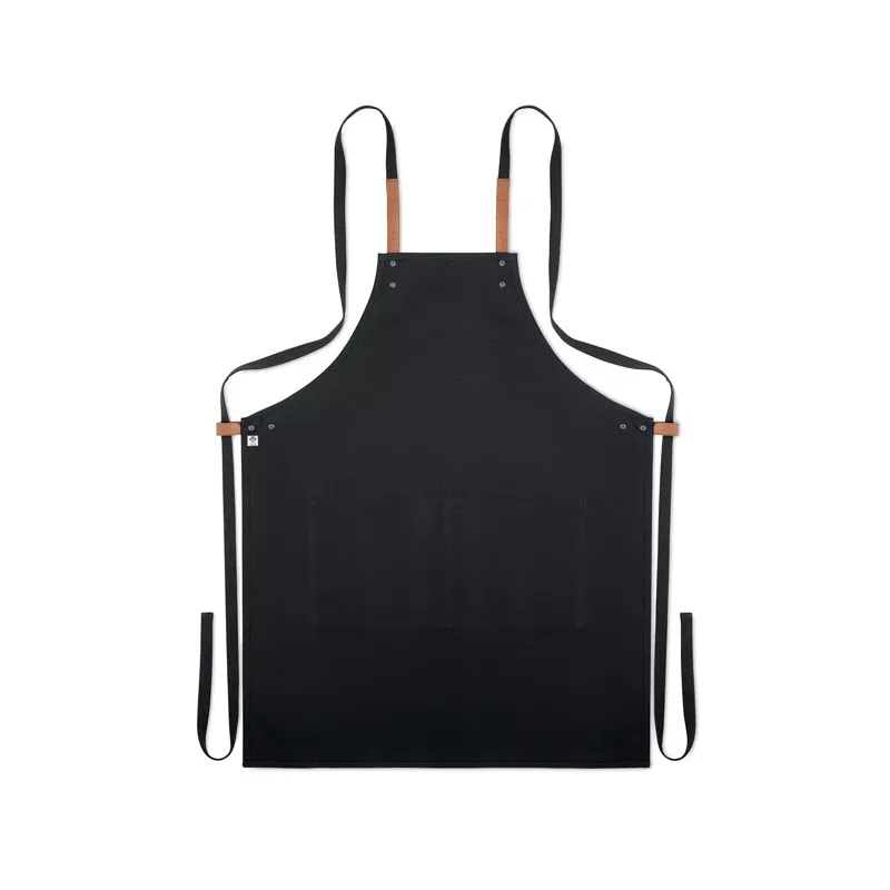 Fartuch z bawełny organicznej 340 g/m² NAGPUR COLOUR - Czarny (MO6261-03)