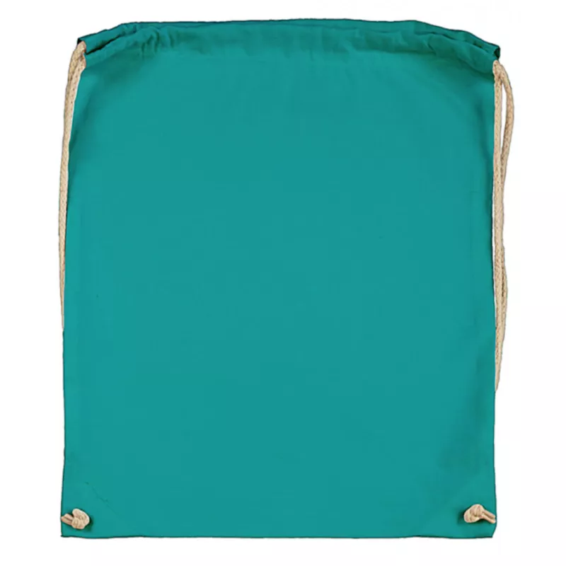 Plecak bawełniany na sznurkach Jassz 140 g/m², 38 x 42 cm - Turquoise (602.57-TURQUOISE)