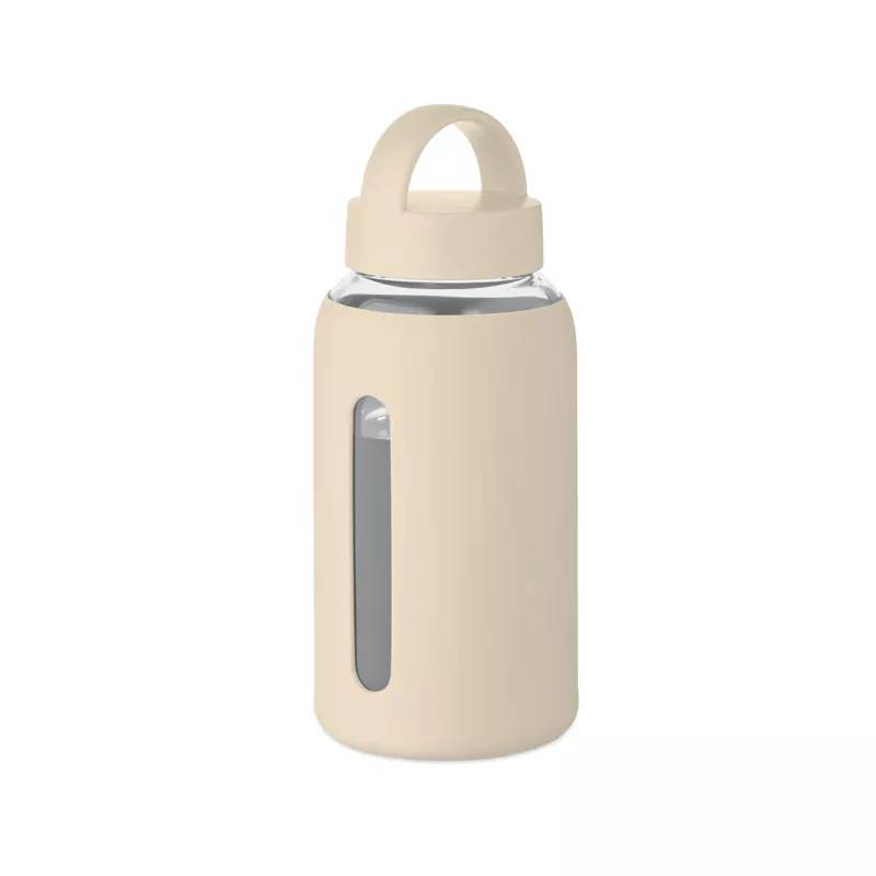 Butelka szklana z pokrowcem 600 ml BORIS - Bezowy (MO2912-13)