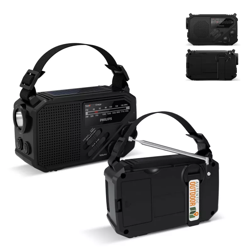 Radio awaryjne Philips TAR1609 z analogowym tunerem FM/AM i latarką - czarny (LT42262-N0002)