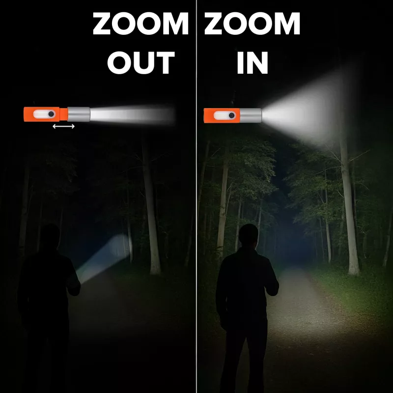 Akumulatorowa latarka LED 10W z funkcją zoom 300lm - jasnozielony (LT93319-N0032)