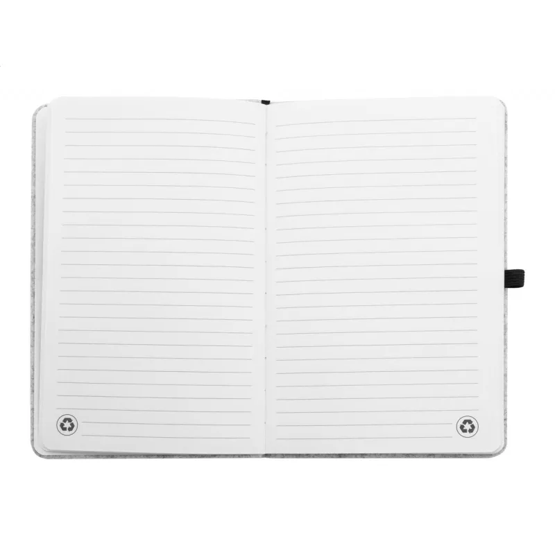 Refelt Note A5 Notes z okładką z filcu RPET - szary (AP808171-77)