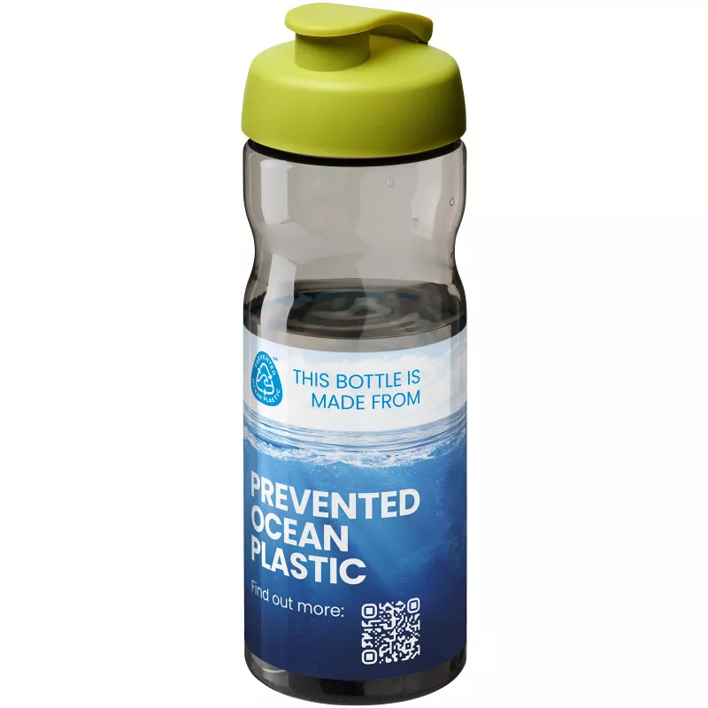 Bidon sportowy H2O Active® Eco Base  z odchylaną pokrywką 650 ml - Ciemnografitowy-Limonka (22010063)