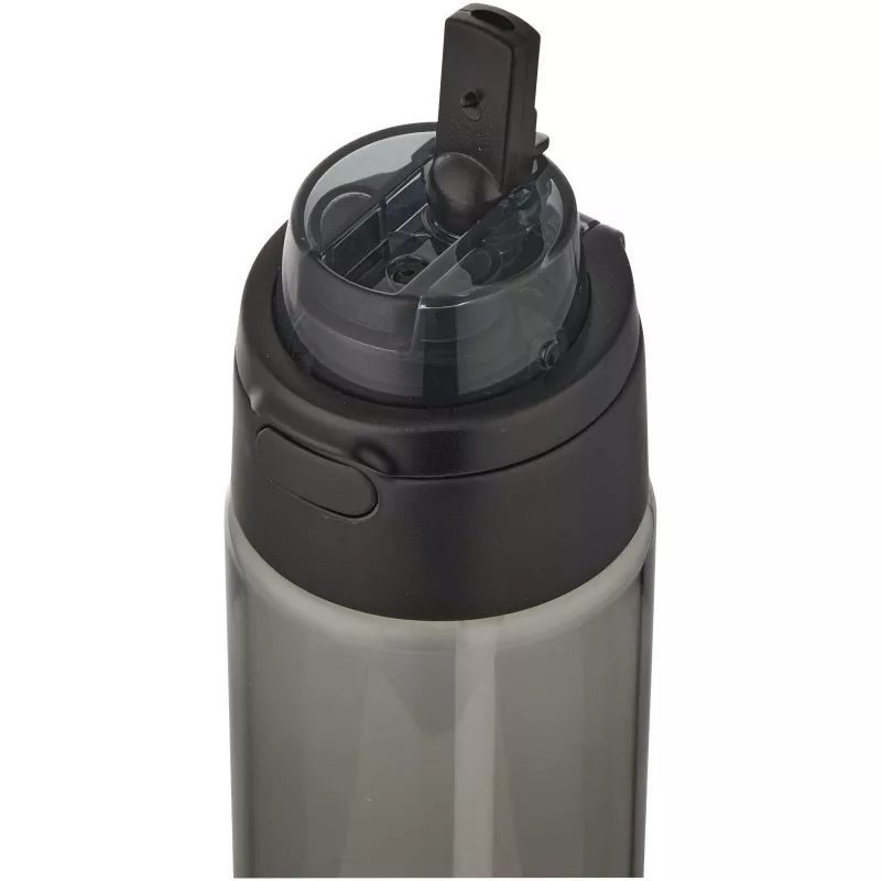 Bidon na wodę Theron o pojemności 700 ml, wykonany z tworzywa sztucznego pochodzącego z recyklingu (RCS), z pokrywką o podwój - Czarny (10095090)