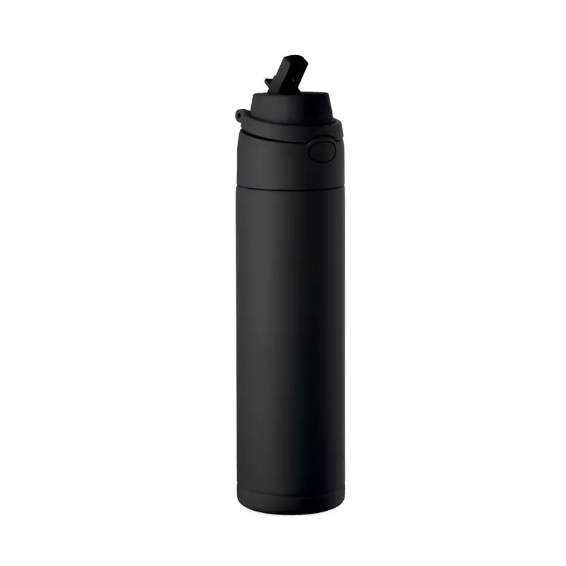 Butelka termiczna ze słomką 2 w 1 500 ml TOIEN TWO - Czarny (MO2988-03)