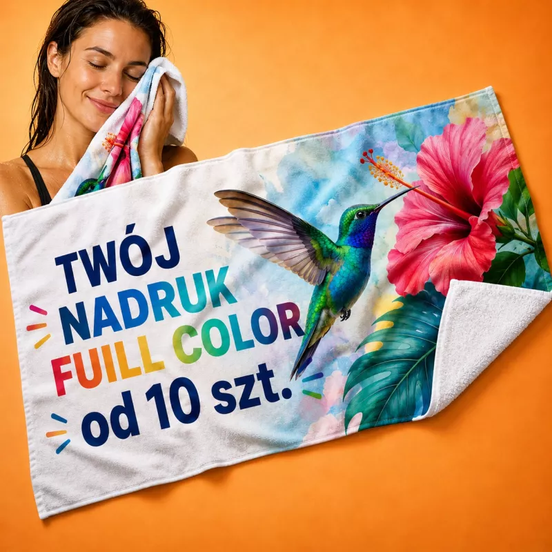 Ręcznik 400g/m² 50x100cm z nadrukiem - biały (LT95007-N0001)