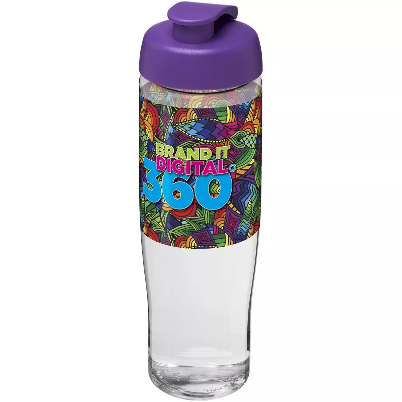 Bidon H2O Tempo® o pojemności 700 ml z wieczkiem zaciskowym - Fioletowy-Przezroczysty (21004009)