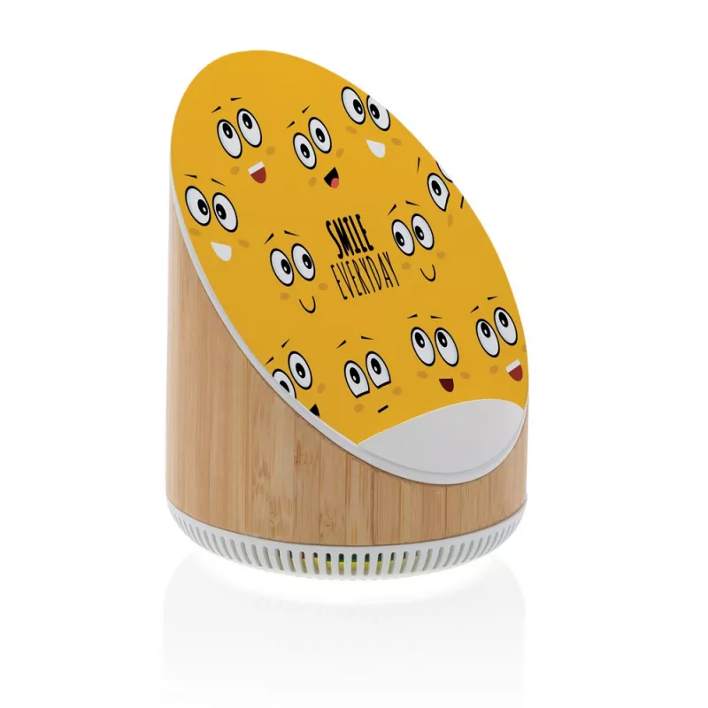Głośnik bezprzewodowy 5W, szybka ładowarka bezprzewodowa 15W - brązowy (P329.449)