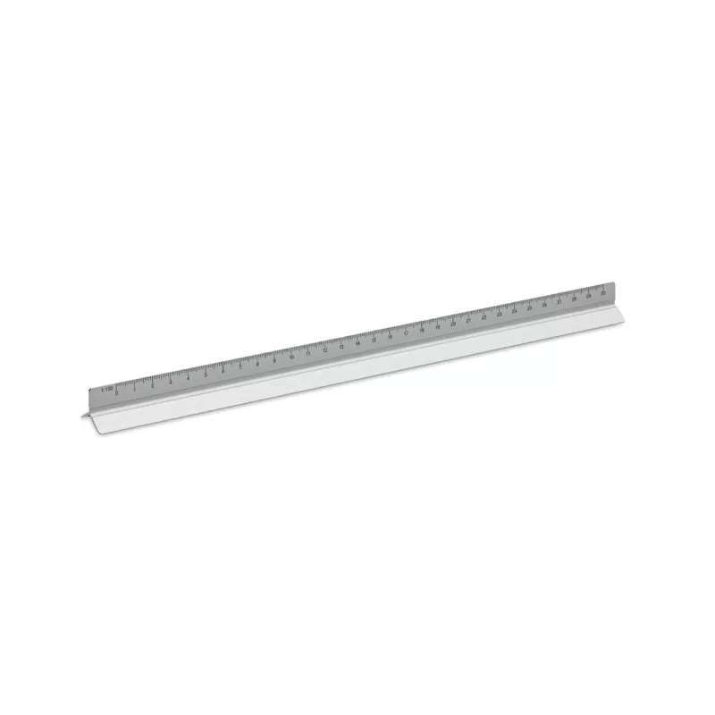 Linijka trójkątna aluminiowa 30 cm TRIA - Srebrny Mat (MO6698-16)