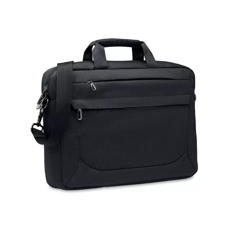 Torba na laptop 15" z szelkami z RPET 600D ROCKY - Czarny (MO2048-03)