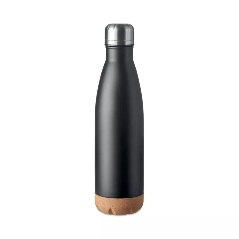 Butelka termiczna z korkową podstawą 500 ml ASPEN CORK - Czarny (MO6313-03)