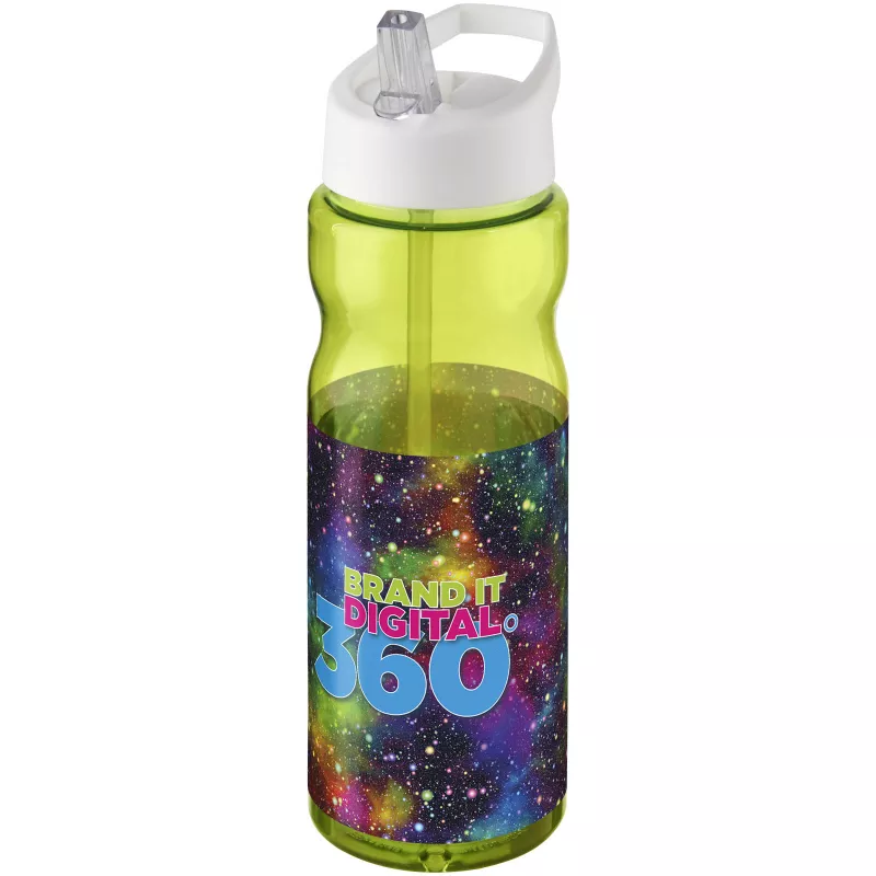 Bidon H2O Base® o pojemności 650 ml z wieczkiem z słomką - Biały-Limonka (21004965)