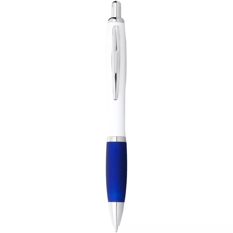 Długopis Nash z białym korpusem i kolorwym uchwytem - Biały-Błękit królewski (10690000)