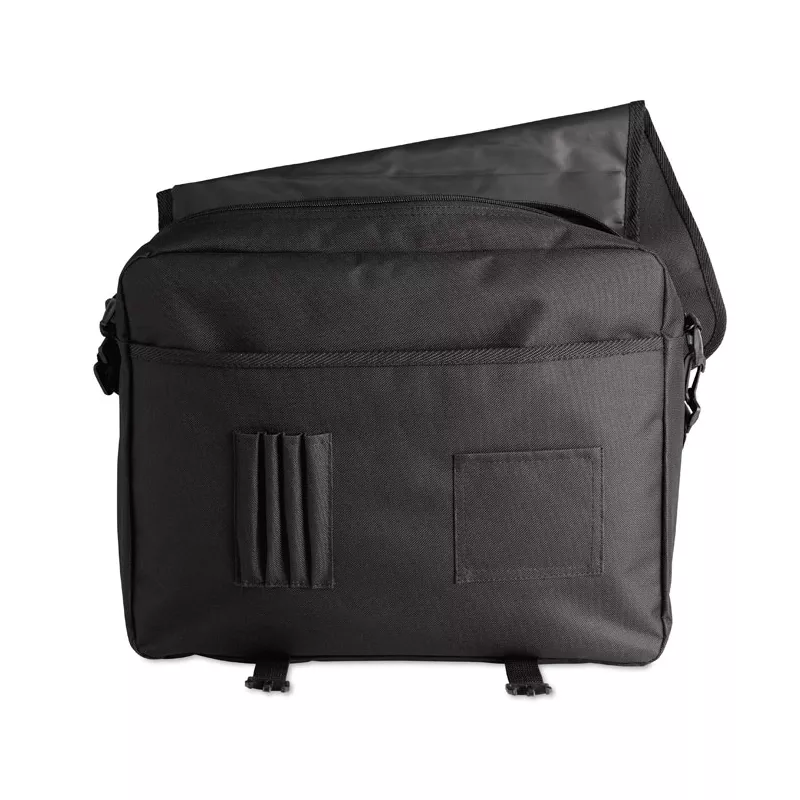 Torba na dokumenty z klapą z poliestru 600D FLAPA - Czarny (MO8332-03)