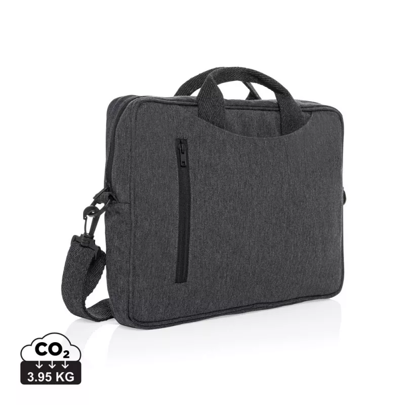 Torba na laptopa 15,4" AWARE™ Laluka, bawełna z recyklingu - antracytowy (P732.119)