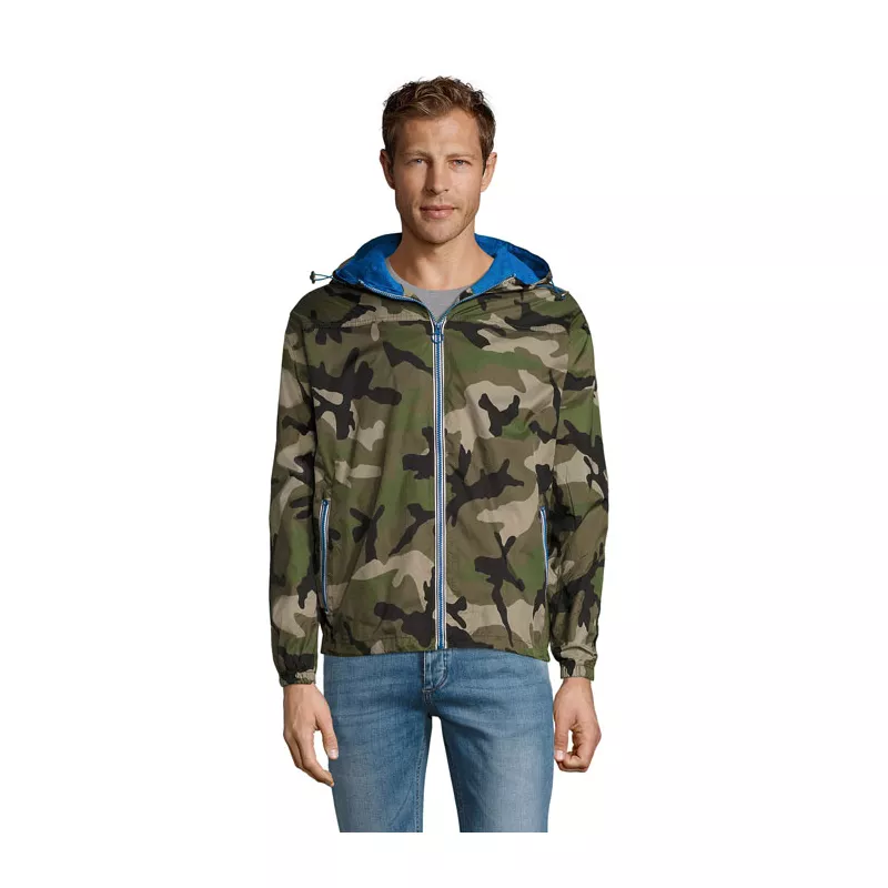 Kurtka wiatrówka unisex z podszewką Sol's SKATE - Camo/Royal Blue (S01171-AD)