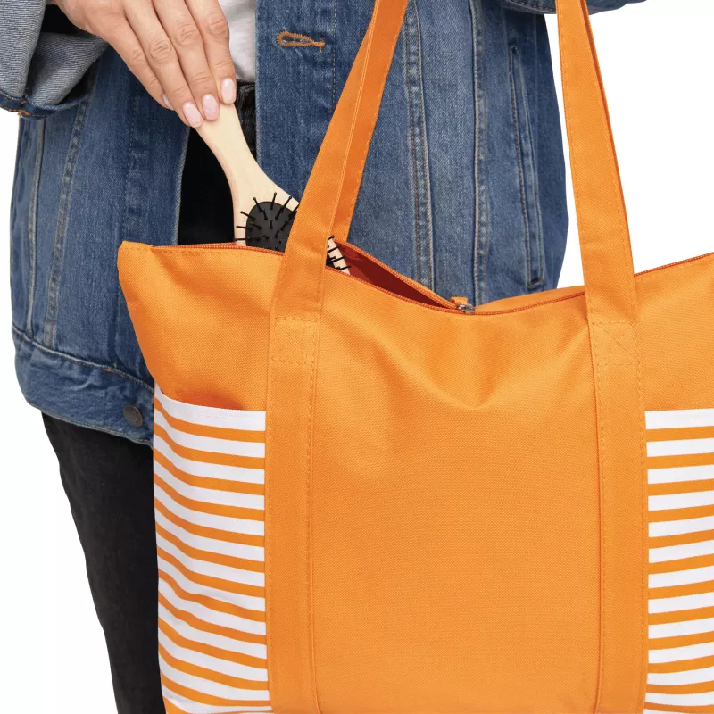 Torba na zakupy - biały, pomarańczowy (56-0820532)