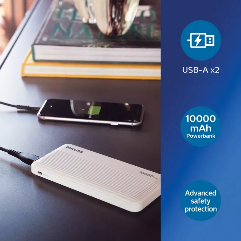 Power bank 10000 mAh Philips - biały (P322.303)