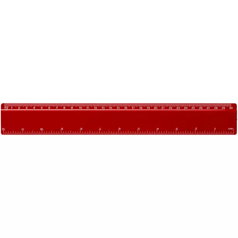 Linijka Renzo o długości 30 cm wykonana z tworzywa sztucznego - Czerwony (21053504)