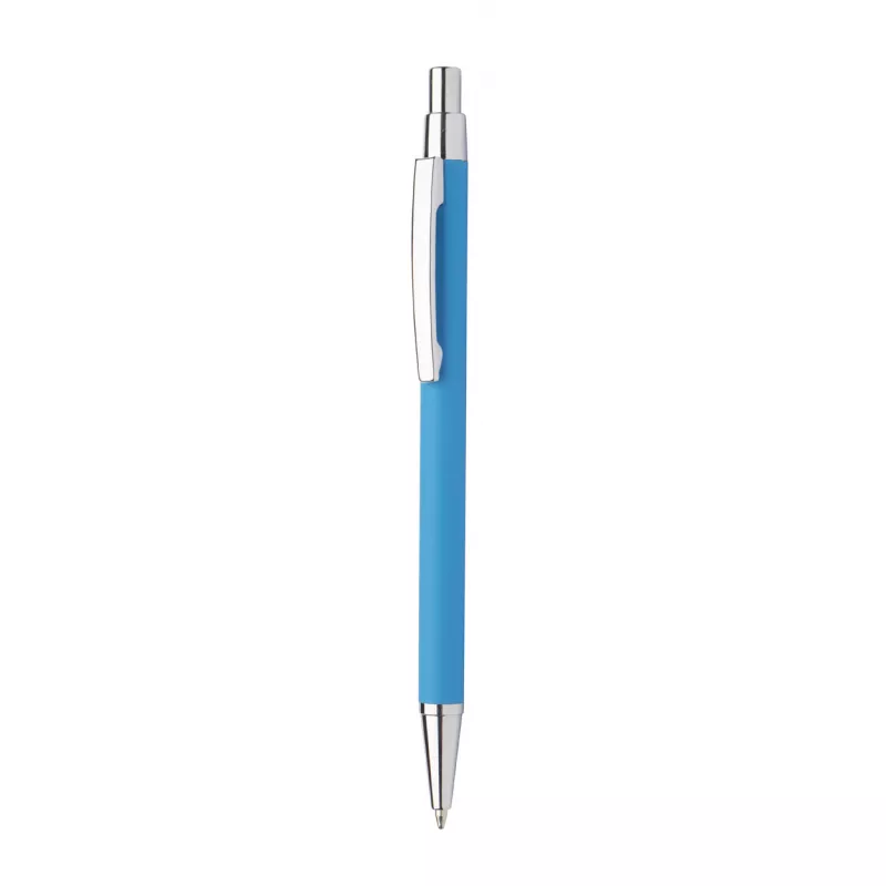 Długopis metalowy z lustrzanym grawerem Chromy - jasnoniebieski (AP845173-06V)