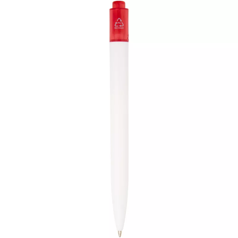 Thalaasa długopis z plastiku pochodzącego z oceanów - Biały-Czerwony przezroczysty (10786121)