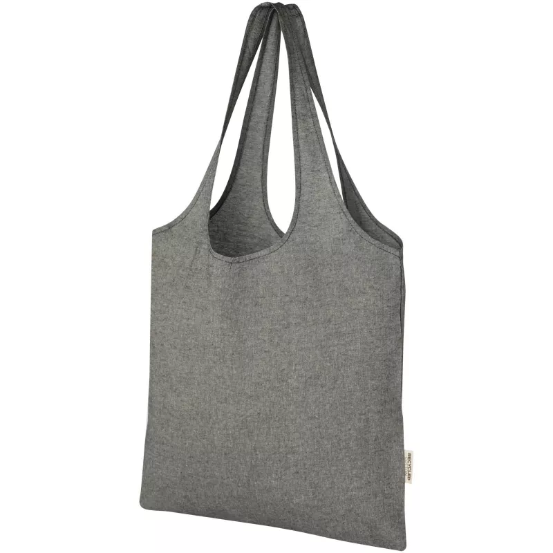 Pheebs modna torba na zakupy o pojemności 7 l z bawełny z recyklingu o gramaturze 150 g/m² - Czarny melanż (12064190)