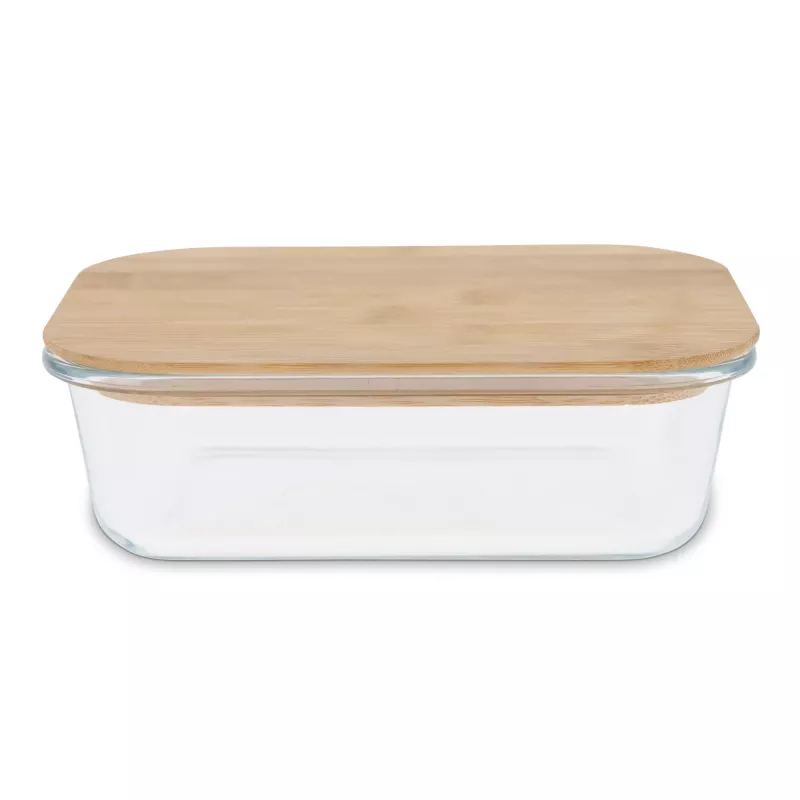 Szklany lunchbox z bambusową pokrywką - transparentny (LT90457-N0004)
