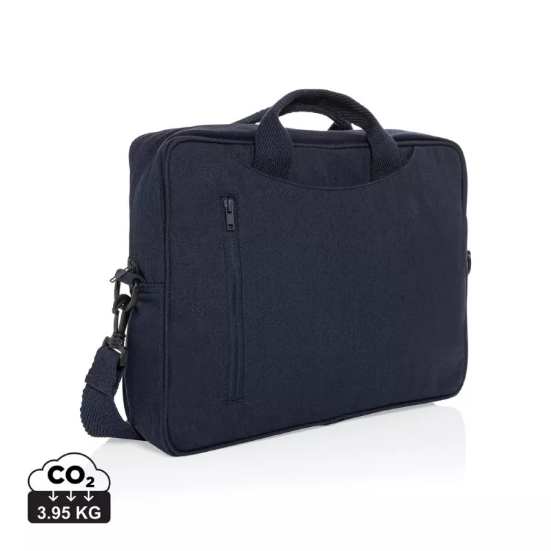 Torba na laptopa 15,4" AWARE™ Laluka, bawełna z recyklingu - granatowy (P732.115)