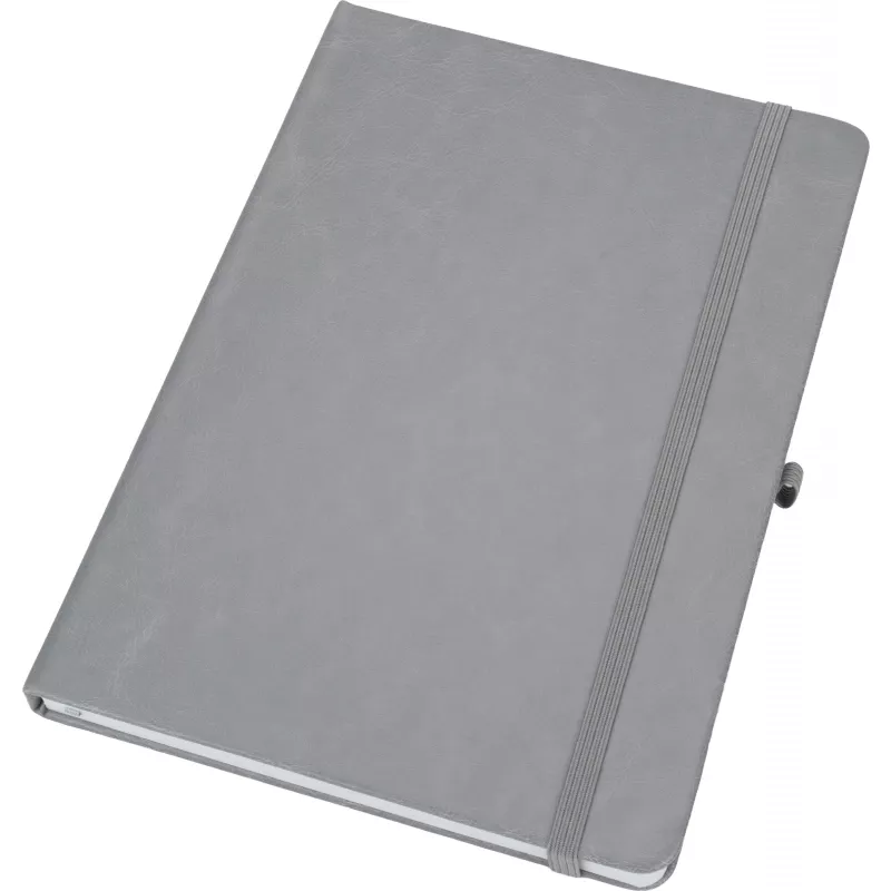 Notatnik A5 w linie z PU z recyklingu CLEO - szary (2374807)